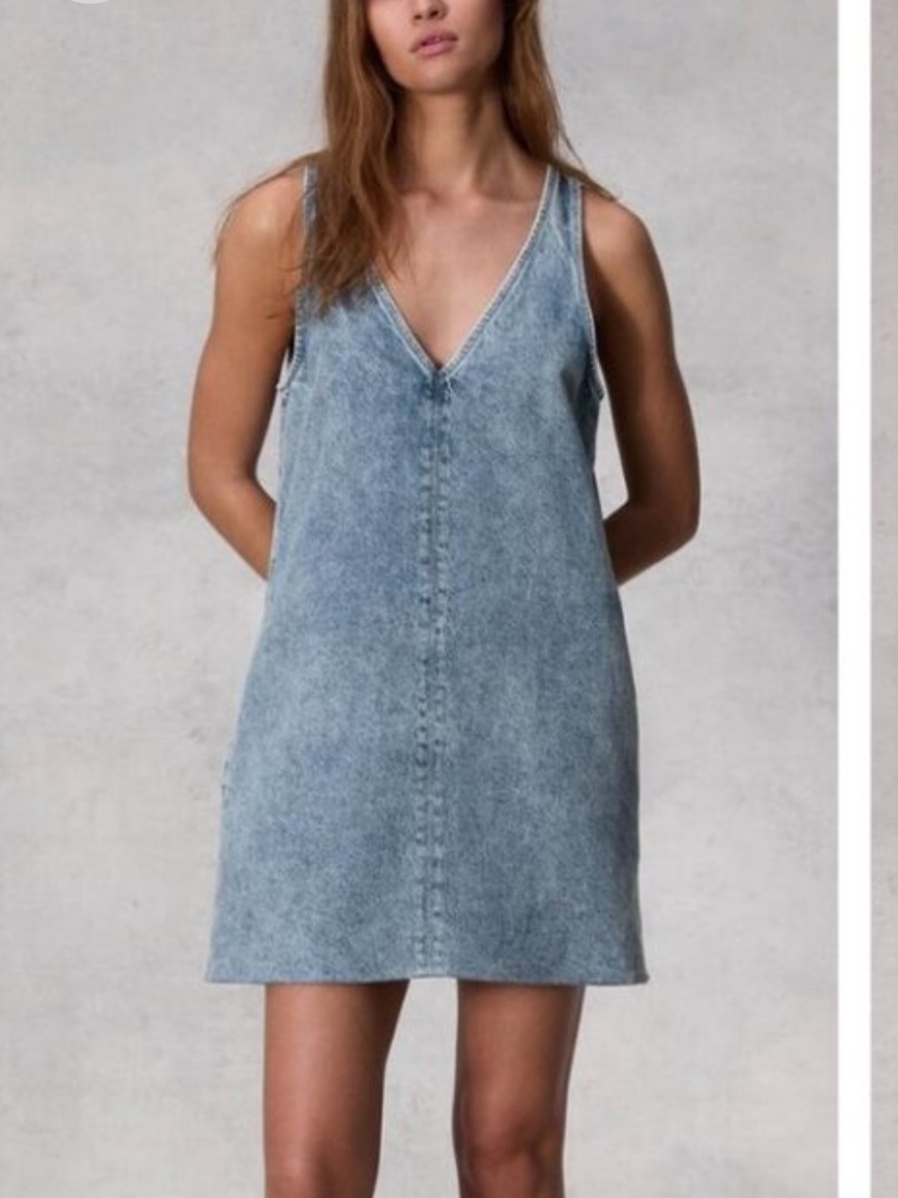 rag & bone Light Wash Denim Mini Dress